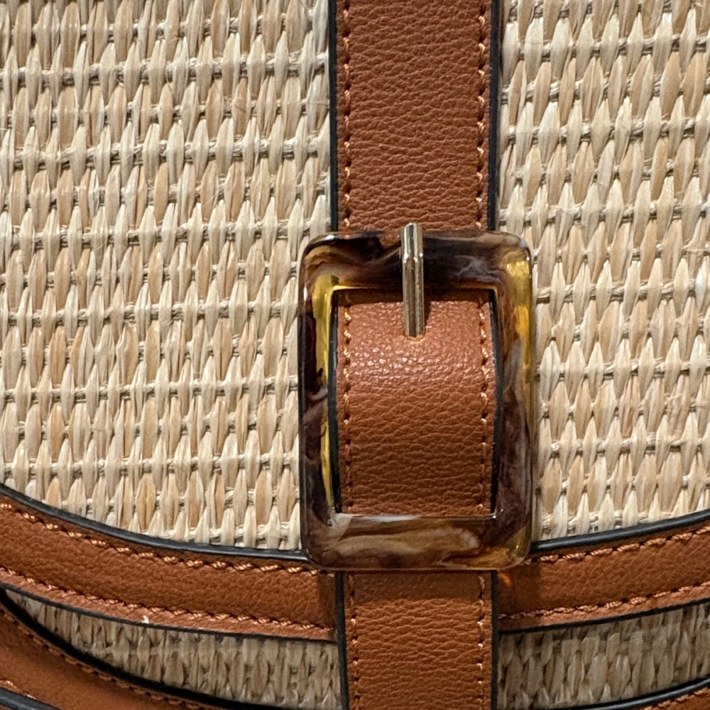 Brown and Tan Woven Crossbody Bag - Picture 5 of 5